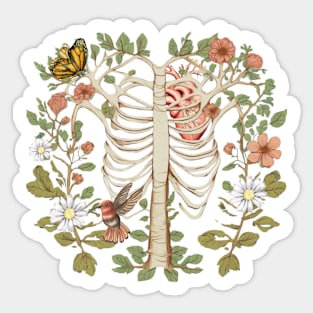 Cottagecore Ribcage Sticker